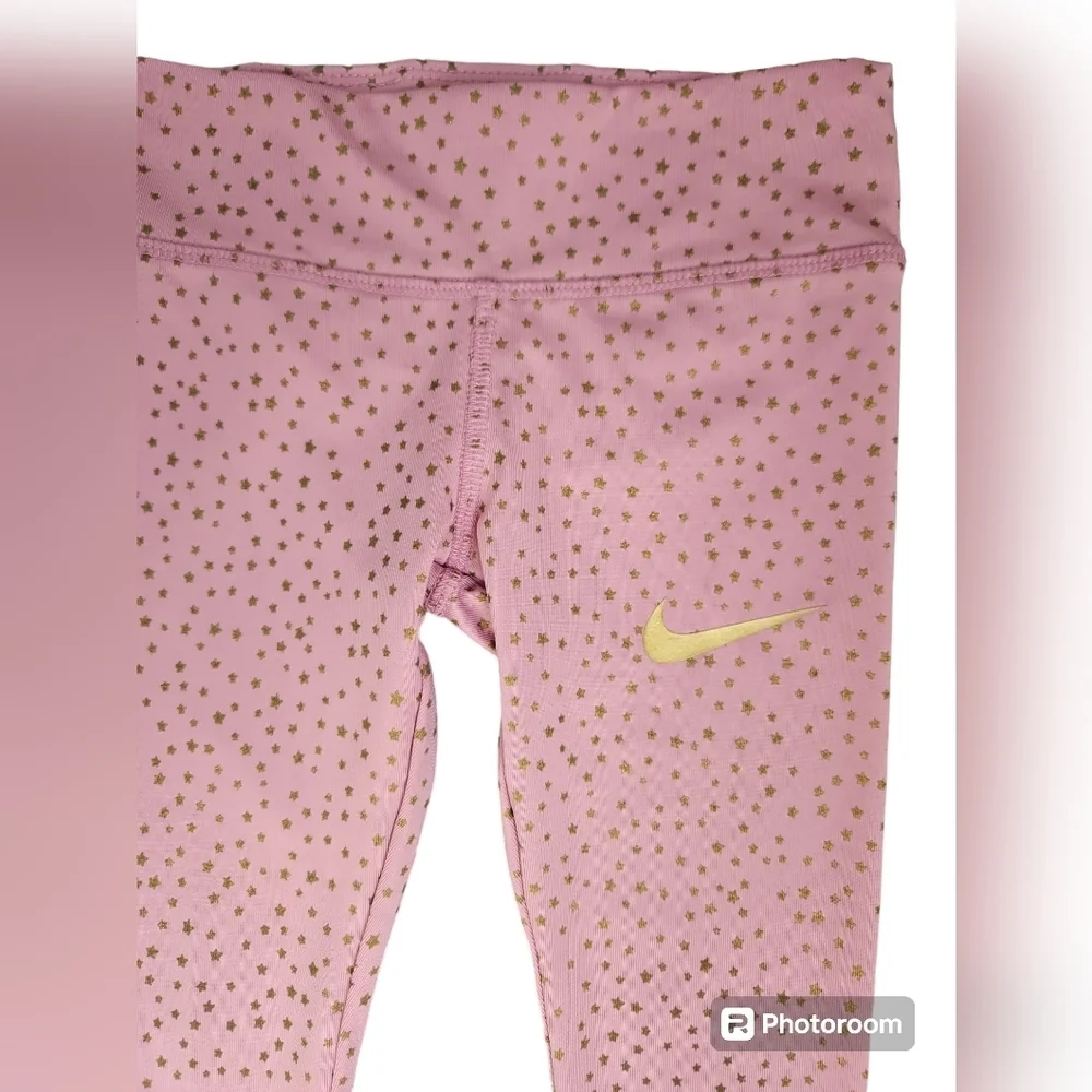 Nike Girls Leggings Pink Gold Size XS 3-4